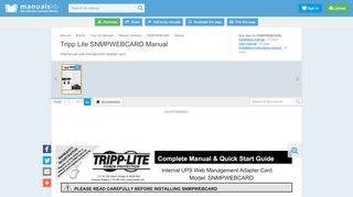 
                            7. TRIPP LITE SNMPWEBCARD MANUAL Pdf Download.