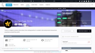 
                            9. Tristar Coin (TSTR) | CryptoSlate