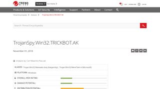 
                            9. TrojanSpy.Win32.TRICKBOT.AK - Threat Encyclopedia - Trend ...