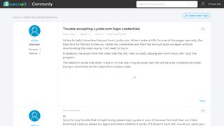 
                            7. Trouble accepting Lynda.com login credentials