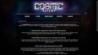 
                            4. Trouble Shooting - Cosmic Client