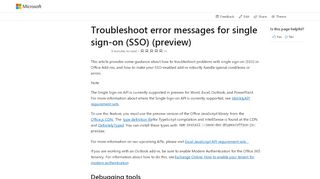 
                            7. Troubleshoot error messages for single sign-on (SSO) - Office Add-ins ...