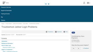 
                            2. Troubleshoot Jabber Login Problems - Cisco