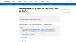 
                            1. Troubleshoot problems with Windows Hello on Surface