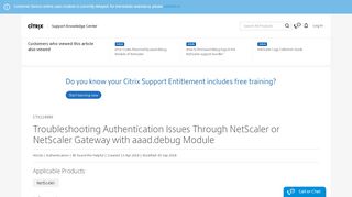 
                            6. Troubleshooting Authentication Issues ... - support.citrix.com