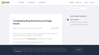 
                            2. Troubleshooting Avast Account login issues | Official Avast ...