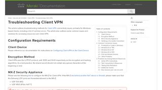 
                            2. Troubleshooting Client VPN - Cisco Meraki