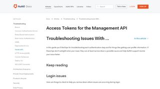 
                            4. Troubleshooting Issues With - Auth0