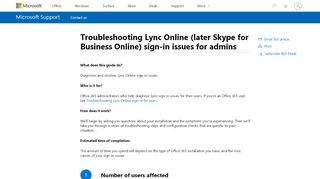 
                            10. Troubleshooting Lync Online sign-in issues for admins