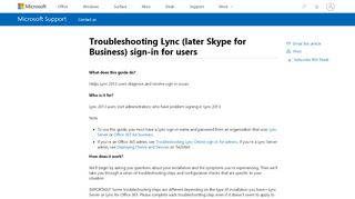 
                            10. Troubleshooting Lync sign-in for users - support.microsoft.com