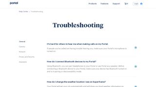 
                            5. Troubleshooting - Portal from Facebook: Help Center