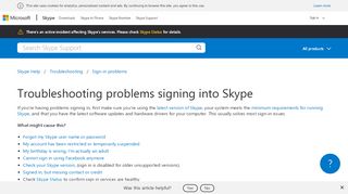 
                            5. Troubleshooting problems signing into Skype | Skype Support