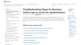 
                            6. Troubleshooting Skype for Business Online sign …