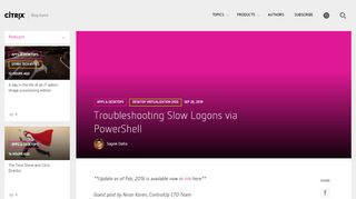 
                            2. Troubleshooting Slow Logons via PowerShell | Citrix Blogs