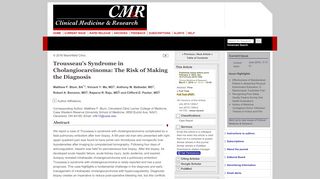 
                            5. Trousseau's Syndrome in Cholangiocarcinoma: The Risk of ...