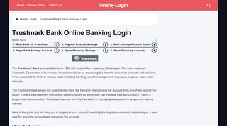 
                            3. Trustmark Bank Online Banking Login | Sign In …