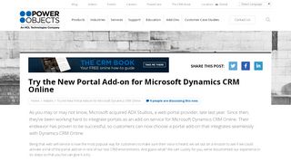 
                            4. Try the New Portal Add-on for Microsoft Dynamics CRM Online ...