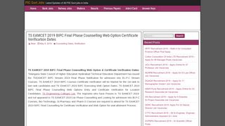 
                            8. TS EAMCET 2019 BIPC Final Phase Counselling Web Option ...