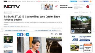 
                            3. TS EAMCET 2019: TSEAMCET Counselling, Web Option Entry ...