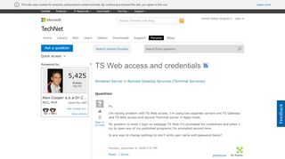 
                            2. TS Web access and credentials - Microsoft