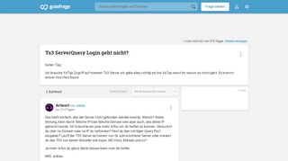 
                            3. Ts3 ServerQuery Login geht nicht? (Computer, Server ...