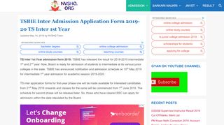 
                            7. TSBIE Inter Admission Application Form 2019-20 TS Inter ...