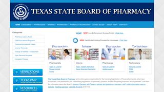 
                            6. TSBP Website - Texas State Board of Pharmacy