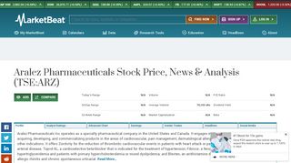 
                            6. TSE:ARZ - Aralez Pharmaceuticals Stock Price, News & Analysis