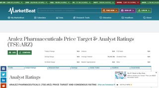 
                            9. TSE:ARZ - Price Target & Analyst Ratings for Aralez ...