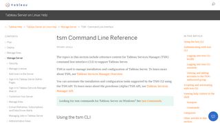 
                            4. tsm Command Line Reference - Tableau