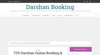 
                            10. TTD Darshan Online Booking & TTD Online Registration