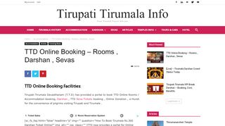 
                            7. TTD Online Booking - Rooms , Darshan , Sevas - Tirupati ...