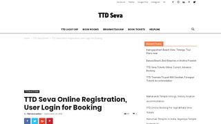 
                            10. TTD Seva Online Registration, User Login for Booking