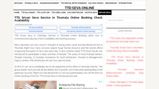 
                            6. TTD Srivari Seva Service in Tirumala Online Booking Check ...