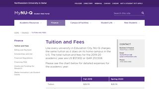
                            8. Tuition and Fees: MyNU-Q - Student Web - Northwestern University in ...