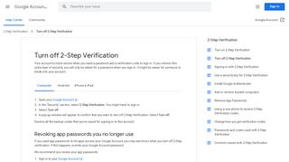 
                            3. Turn off 2-Step Verification - Computer - Google Account Help