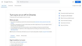 
                            11. Turn sync on or off in Chrome - Computer - Google Chrome Help