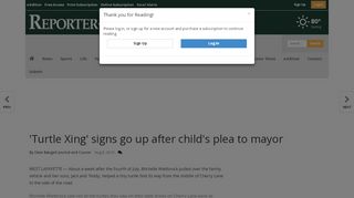 
                            9. 'Turtle Xing' signs go up after child's plea to mayor ...