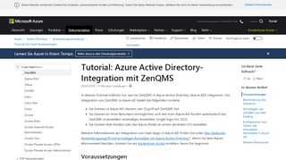 
                            8. Tutorial: Azure Active Directory-Integration mit ZenQMS ...