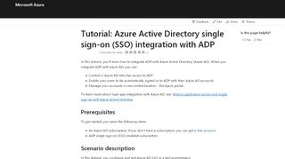 
                            8. Tutorial: Azure Active Directory integration with ADP ...