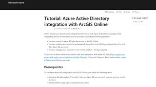 
                            9. Tutorial: Azure Active Directory integration with ArcGIS Online ...