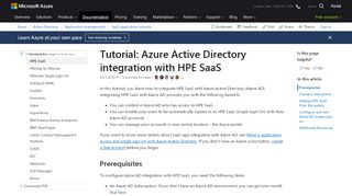 
                            6. Tutorial: Azure Active Directory integration with HPE SaaS ...