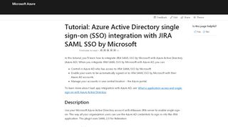 
                            8. Tutorial: Azure Active Directory integration with JIRA SAML SSO by ...