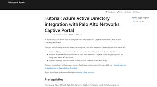 
                            6. Tutorial: Azure Active Directory integration with Palo Alto Networks ...