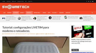 
                            3. Tutorial: configurações LIVETIM para modems e roteadores