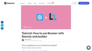 
                            8. Tutorial: How to use Beamer with Simvoly web builder