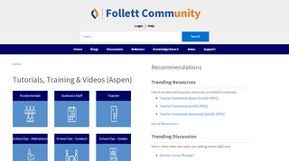 
                            5. Tutorials, Training & Videos (Aspen) - Follett Community