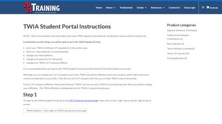
                            2. TWIA Student Portal Instructions - 2021 Training