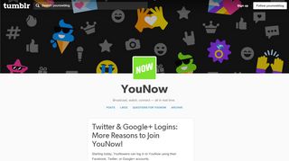 
                            1. Twitter & Google+ Logins: More Reasons to Join YouNow!