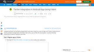 
                            5. Twitter Integration in Android App Using Fabric